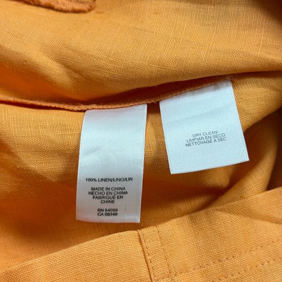 Jones New York Linen Button Front Blazer Orange Jacket, Size 14P - Picture 5 of 6